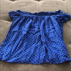 Blue off the shoulder top